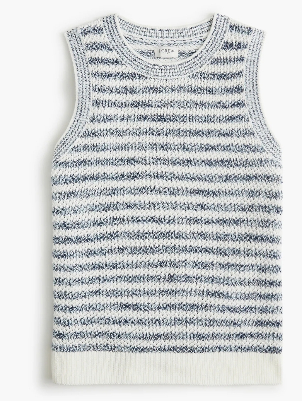 J. Crew Factory Blue and White Striped Knit Tank Top